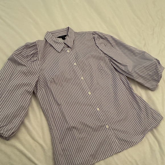 RW&CO. Tops - RW&CO. Lavender and White Striped Button-Down Blouse
